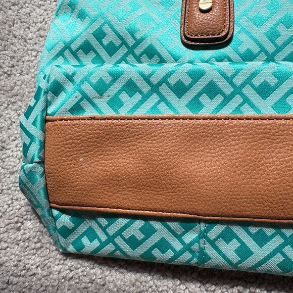 Tommy Hilfiger Turquoise Monogram Tote and Crossbody Bag, NWOT, 14in x 10in - Picture 9 of 10